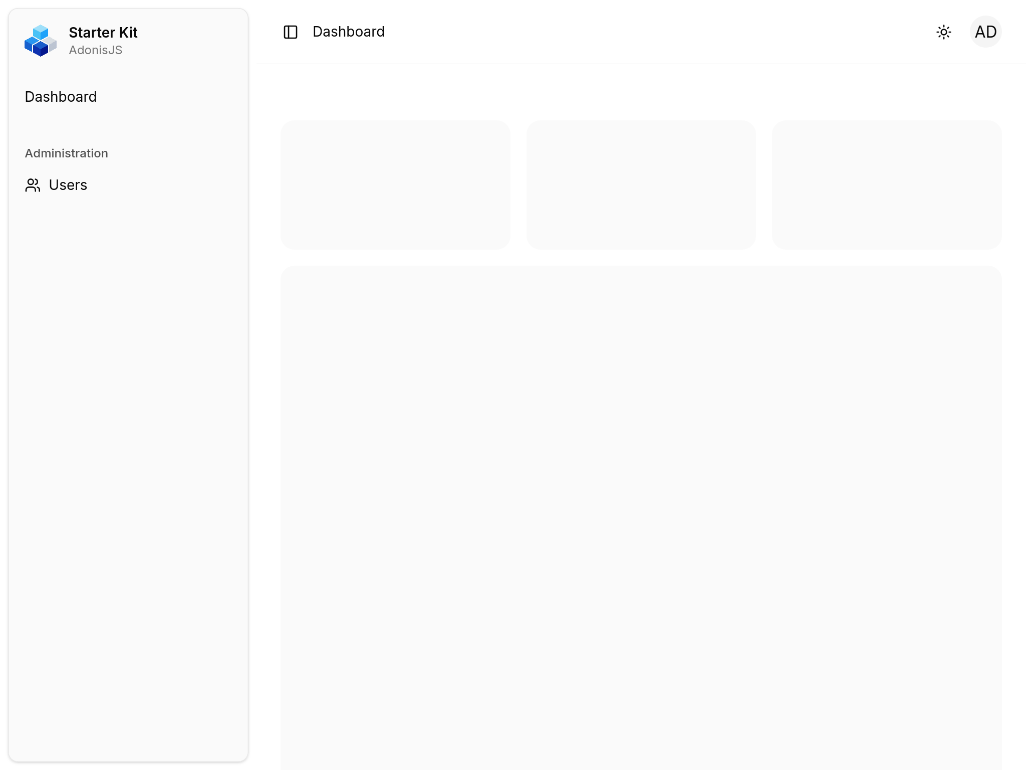 AdonisJS Starter Kit Dashboard